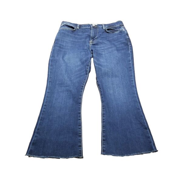 Frame Denim Denim - Frame Le High Flare Jeans Women's Size 29 Crop Raw Hem Stretch Denim (30x23)